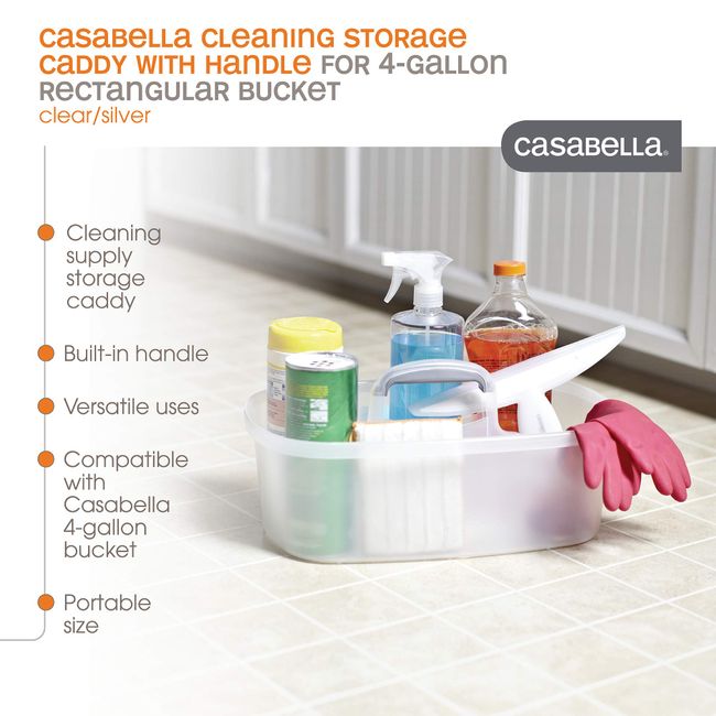 Casabella Rectangular Storage Caddy, Graphite, 4 Gallon Capacity