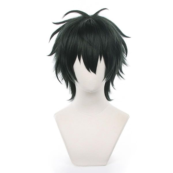 Ensemble Stars Kagehira Mika COS Wig Dark green hair Men's short hair High temperature silk wig Halloween,Christmas,Comic Con cross dressing Attached wig cap