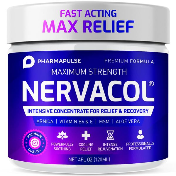 Pharmapulse Neuropathy Nerve Therapy & Relief Cream - Maximum Strength Relief Cream for Foot, Hands, Legs, Toes Includes Alpha Lipoic Acid, Arnica, Vitamin B6, Aloe Vera, MSM - Effective Soothing 4oz