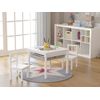 UTEX Wooden 2 in 1 Kids Construction Play Table and 2 Chairs Set with Storage Drawers, and Built in Plate Compatible with Lego and Duplo Bricks (White with Grey Drawers)