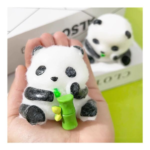 Taba Squishy Panda,Stress Ball,Kawaii Squishies PVC Toys,Stress Relieving Fur Ball OPP Packaging Gifts|Squishy Fidget Toys for Anxiety & Relaxation|Perfect Desk Accessory for Adults (Panda)