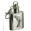 1oz hip flask keyring with golf badge