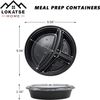 12Pk Meal Prep Container Microwave Safe 3 Compartment W/ Lids Round Bento 33 oz