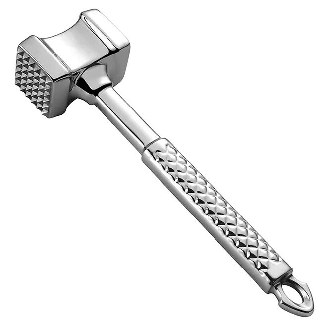 Meat Tenderizer Tool - Meat Mallet Hammer 304 Stainless Steel - Heavy Meat  Pounder Dual Sided with Handle for Tenderizing Flattening Beef, Chicken