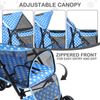 Foldable Pet Stroller 4 Wheels Breathable Dog Stroller w/Skylight&Storage Basket
