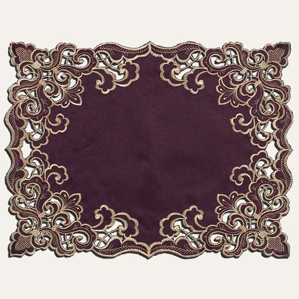 Plum Gold Table Placemats - Granada Collection - Placemats / Set of 12