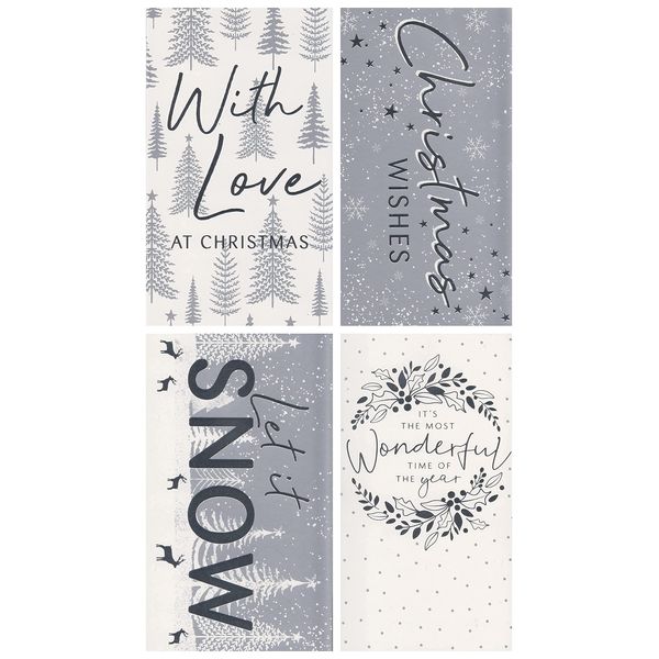 YLAB - 4 Silver Christmas Money Wallets & Envelopes