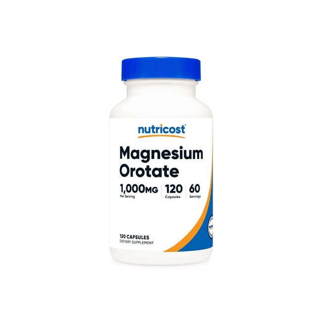 Nutricost Magnesium Orotate 1000mg, 120 Caps - Non-GMO & GF - EXP 07/2026