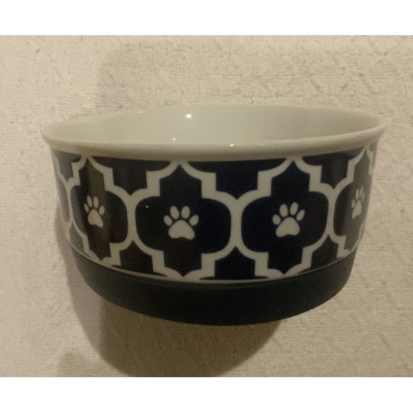 BONE DRY CERAMICS PET BOWL FOR SMALL PET WITH RUBBER NON-SLIP/SCRATCH BOTTOM RIM