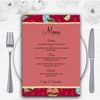 Modern Red Fun Love Hearts Personalised Wedding Menu Cards