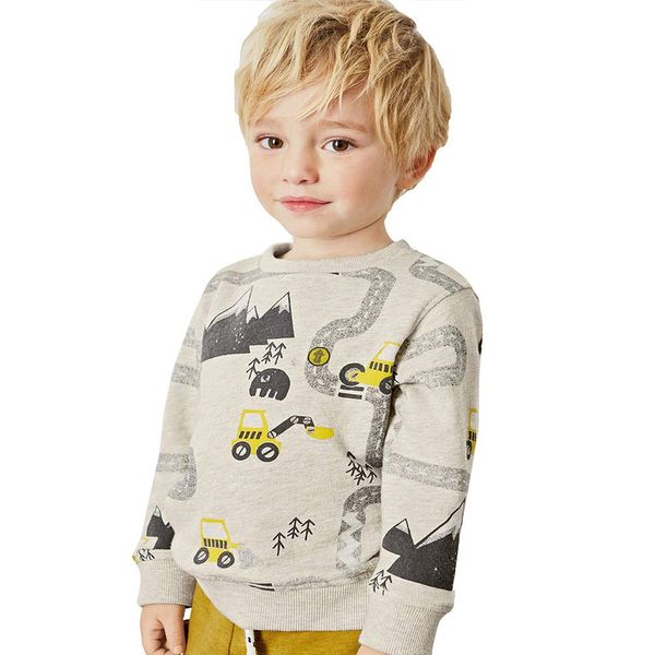 Bumeex Toddler Boys Sweatshirts Clothes,Cotton Crewneck Long Sleeve Shirt Outfits Excavator 3T