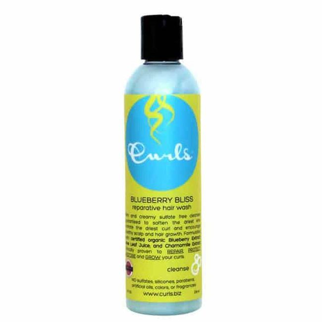 Curls Reparative Hair Wash Cleanse Blueberry Bliss Curly & Wavy Hair 8 Ounces