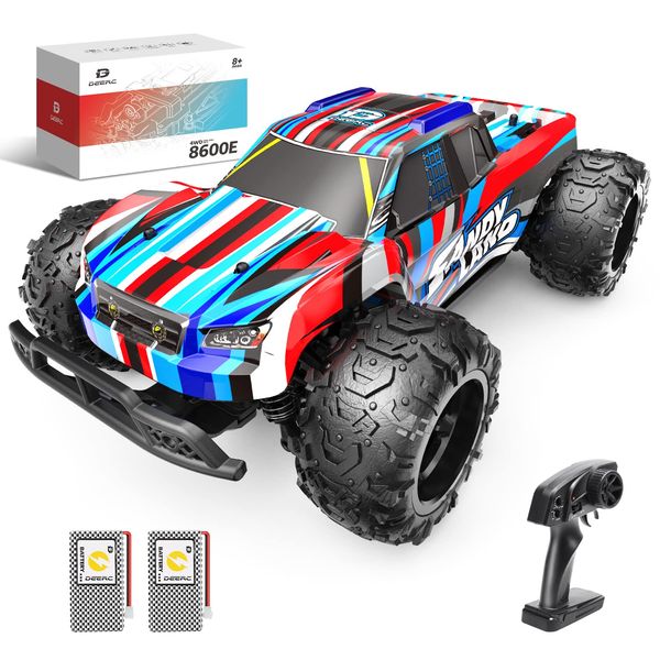 DEERC 8600E RC Car, Off-Road, 4WD, High Speed, 22 km/h, Radio-Controlled, Stepless, 1/22 Scale, RC Car, RTR, All Terrain Compatible, 2.4 GHz, Independent Suspension, 50 Minutes of Operation Time,