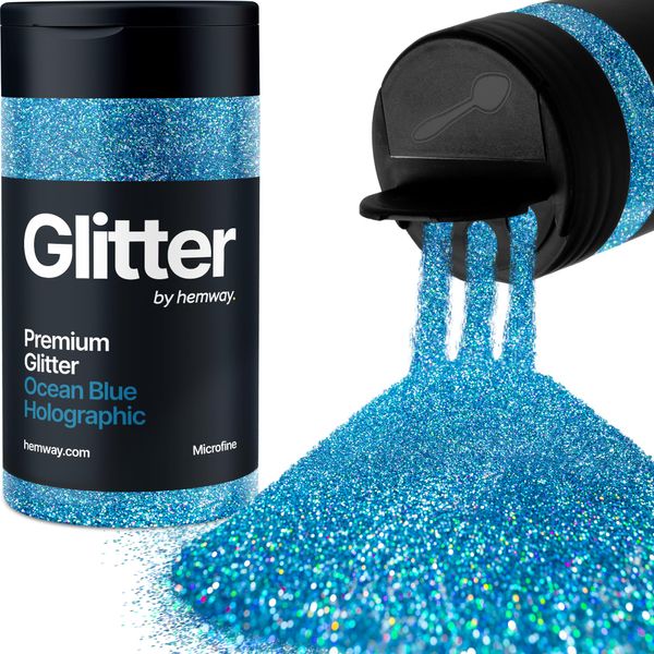 Glitter Shaker Ocean Blue Holographic Face Nail Art Tumbler Accessori per festival di Natale Resina artigianale microfine Cosmetico 125g/4,4oz