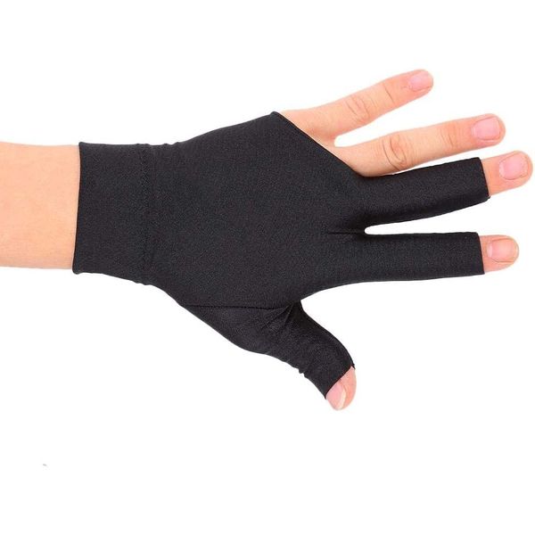 Billiard Gloves, Black, Left & Right Use, Set of 3, S-M