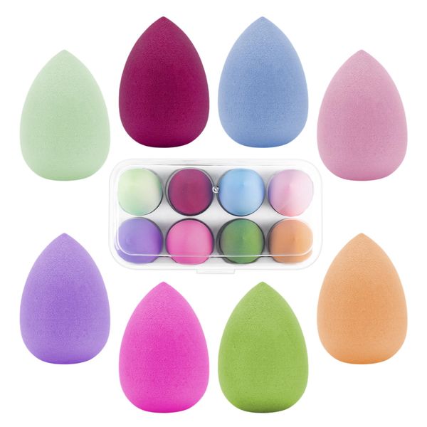 Spugna per trucco, 8 pezzi Beauty Foundation Blending Beauty Sponge, Beauty Makeup Sponge, Blender per fondotinta liquido, cipria, crema solare, regalo per donne