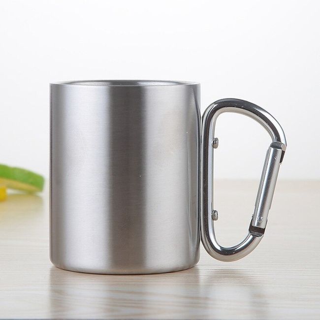 1pc Outdoor Camping Coffee Cup, 304 Stainless Steel 300ml Portable