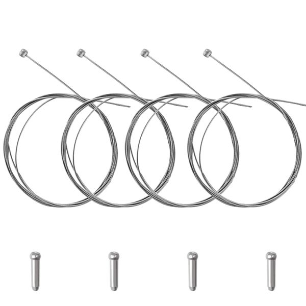 ZELHYEUU 4 Stücke Fahrrad Bremszug, Mountainbike Bremsseil Innenzug, Fahrrad Bremszug Ersatz Zubehör, Fahrrad Vorher und Nachher Bremszug Set, Wird mit 4 Stücke Mountain Fahrrad Bremse Endhülsen