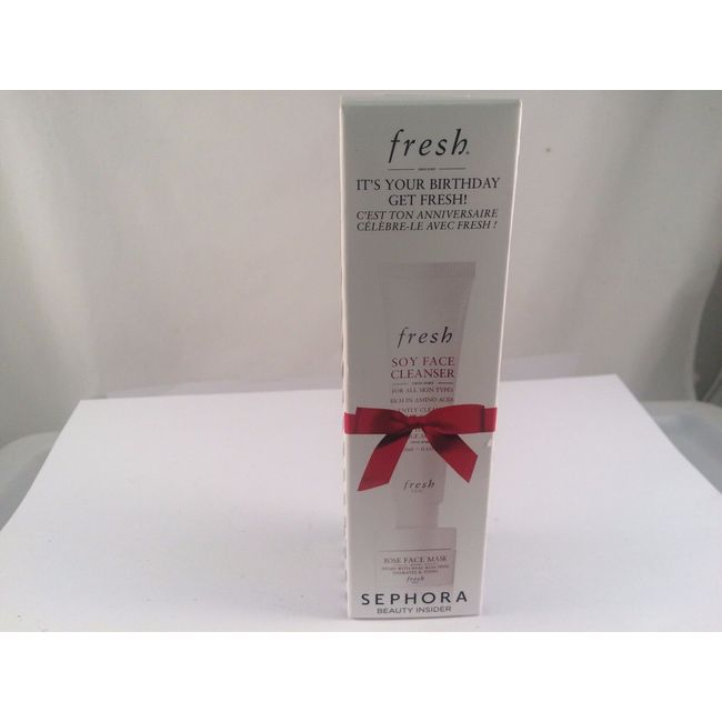 NIB Sephora Fresh Gift Set of Soy Face Cleanser 20mL & Rose Face Mask 15mL