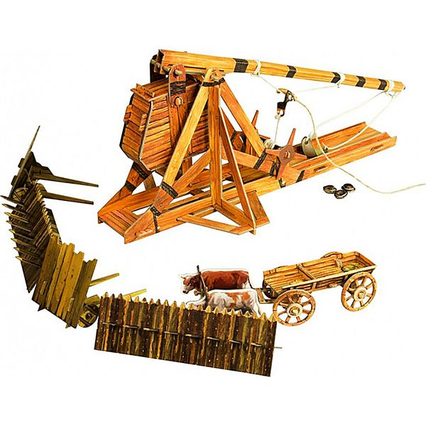 3D Puzzle Construction Kit Cardboard Model-Medieval Town Trebuchet Toy # 342