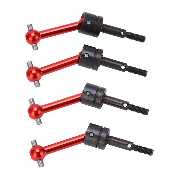 Front & Rear Axle Drive Shaft CVD Set, 4Pcs Metal Universal Drive Shaft CVD 70mm Compatible with Tamiya TT02 1/10 RC Car(Red)