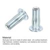 sourcing map M4 Multi-Grip Rivet Nuts, 10pcs Pre-Bulbed Shank Flat Head Threaded Insert Nut Carbon Steel Plus Nuts for Construction Industrial