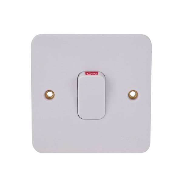 Schneider Electric Lisse White Moulded - Single Light Switch, with Neon Indicator, Double Pole, 50A, GGBL4011, White, Pack of 5