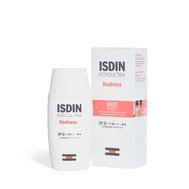 ISDIN FotoUltra Redness LSF 50 50 ml. Sonnenschutz für das Gesicht für sensible Haut. Verhindert und korrigiert Hautrötungen