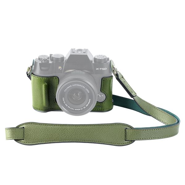 SmallRig 4711 FUJIFILM Compatible X-T50 Half Bag Camera Leather Case Kit Camera Grip (Green)