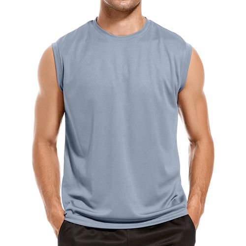 Men's 5 Pack Tank Top Quick Dry Sleeveless Muscle Shirt Reflective Stripes Functional Shirt Black/Grey/Blue/White/Red 01-M, Black/Grey/Blue/White/Red, M