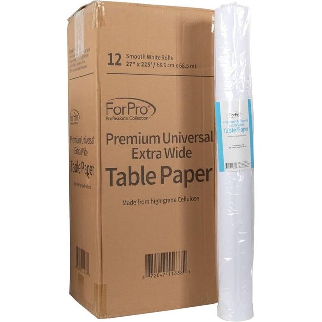 ForPro Premium Universal Extra Wide Table Paper, Smooth, Wrinkle-Resistant, 12pk