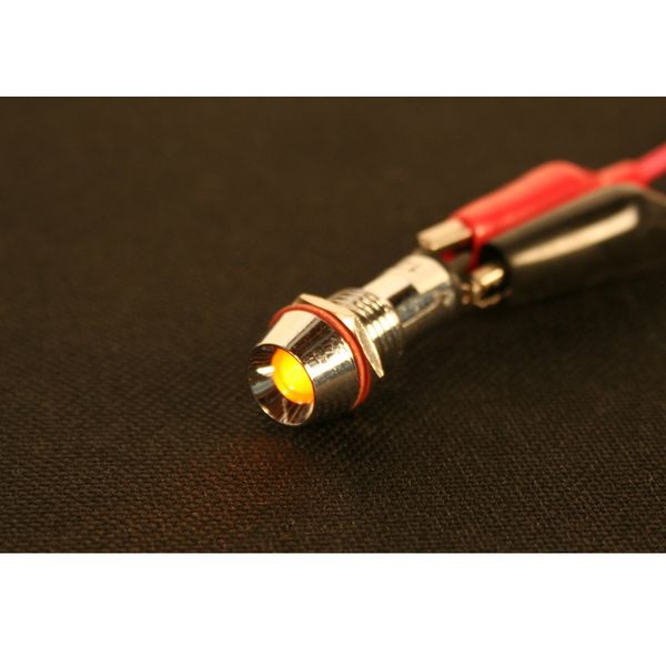 PilotLights 12 Volt DC Pilot Light, 10mm Panel Indicator Light - Yellow LED, 12VDC