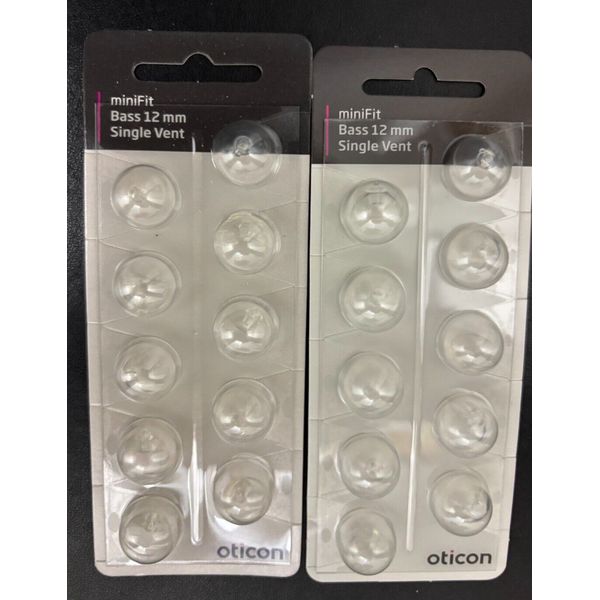 2 Pack Oticon miniFit 12mm Single Vent Domes For Hearing Aids/20 Domes Total