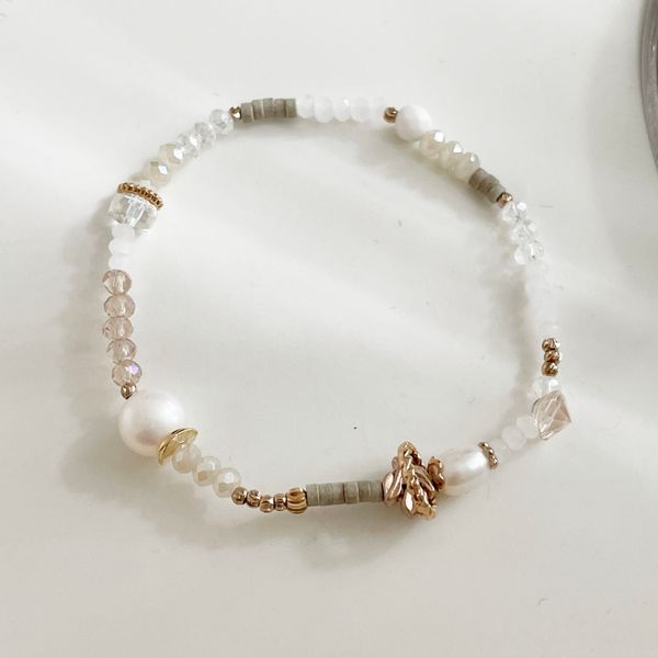 Child bead bracelet freshwater pearl raw stone bracelet