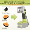 1000LM LED Work Light Suitable For Ryobi 18V Li-ion Battery Portable Flashlight
