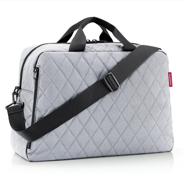 reisenthel duffelbag M Rhombus Light Grey - stylische vielseitige Reisetasche - Handgepäckgröße