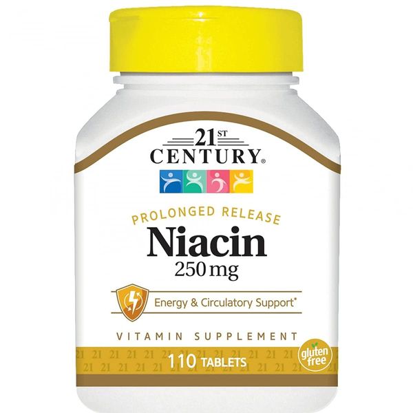 21st Century Niacin, Prolonged Release, 250 mg, 110 Tablets