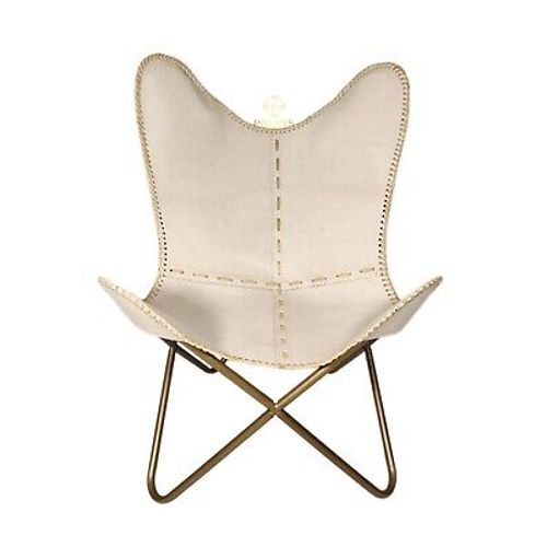Relaxing Chair – Indian Handmade White Leather Comfortable Office Chair PL2-1.33