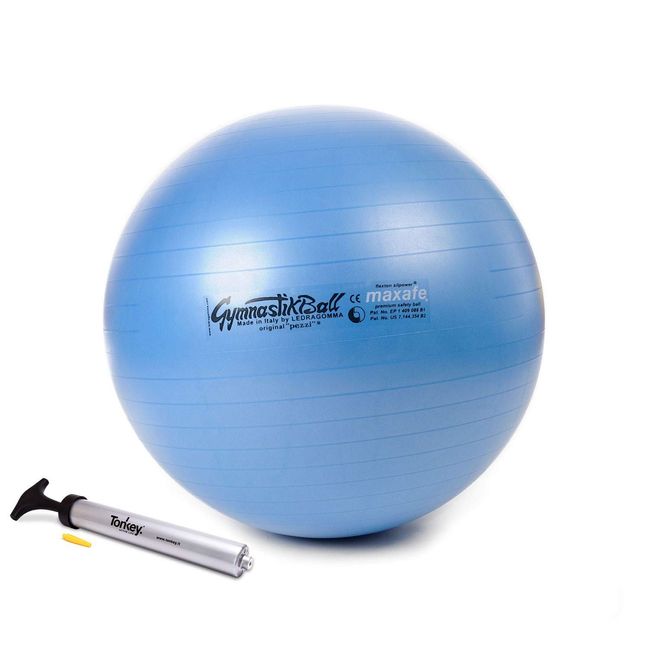 PEZZI Original Ball MAXAFE 65cm blau Pumpe Gymnastikball Sitzball