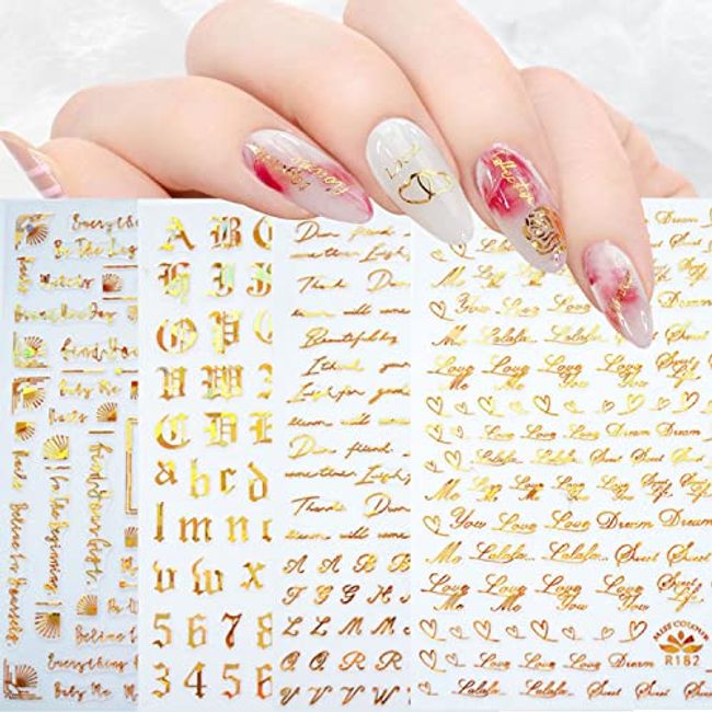 English Alphabet Nail Stickers Multi Color English Alphabet Nail