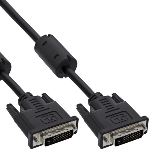 InLine® 17772 2 m DVI-D DVI-D DVI-D DVI – DVI Cable (2 m, Black, DVI-D Male/Male, Black)