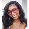 Blue Light Blocking Glasses Rectangle Chic Preppy Look Red Frame Eyeglasses