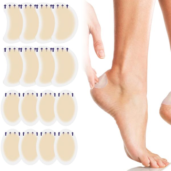 16Pcs Blister Plasters Invisible Hydrocolloid Gel Blister Waterproof Cushion Pad for feet Sterile Adhesive Wound for Heel Foot Toe and Guard Skin