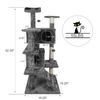 53" Cat Tree Activity Tower with Scratching Posts  Ladders Pet Kitty Furniture
