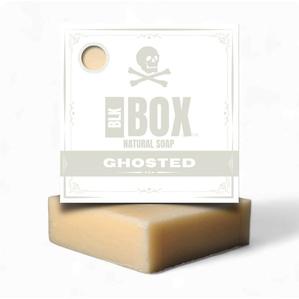 Unscented Black Box USA MADE 5oz Men's Natural Bar Soap - Fragrance Free Moisturizing Body Wash Soap From Natural Oils, Handmade Cold Process No Harsh Chemicals For Sensitive Skin (Ghosted)