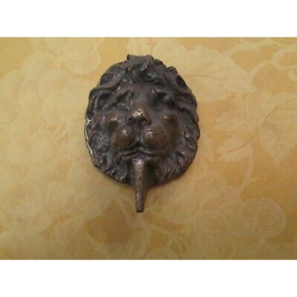 Vintage Lions Head Door Knocker Heavy Brass Architectural Salvage Hardware 3.5"