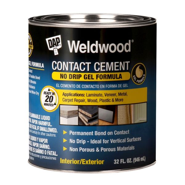 Dap 25312 Weldwood Contact Cement Gel Formula 1-Quart