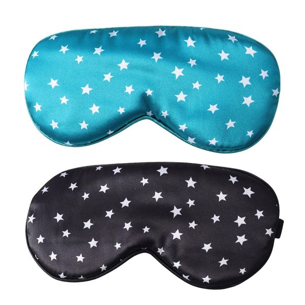 marysgift Sleeping Eye Mask Super Soft Silk Eye Mask Cover with Elastic Strap Night Blindfolds for Women Men 2 Pack, YZ0079