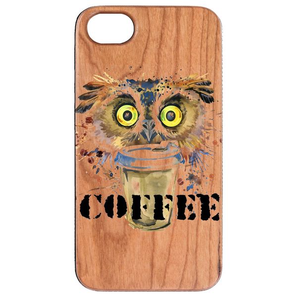 Owl with Coffee - UV Color Printed - iPhone 5/5S/SE Universal / Cherry