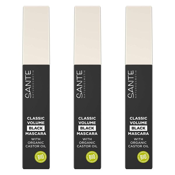 3 x SANTE Naturkosmetik Classic Volume Mascara 01 black Wimperntusche vegan je 8ml